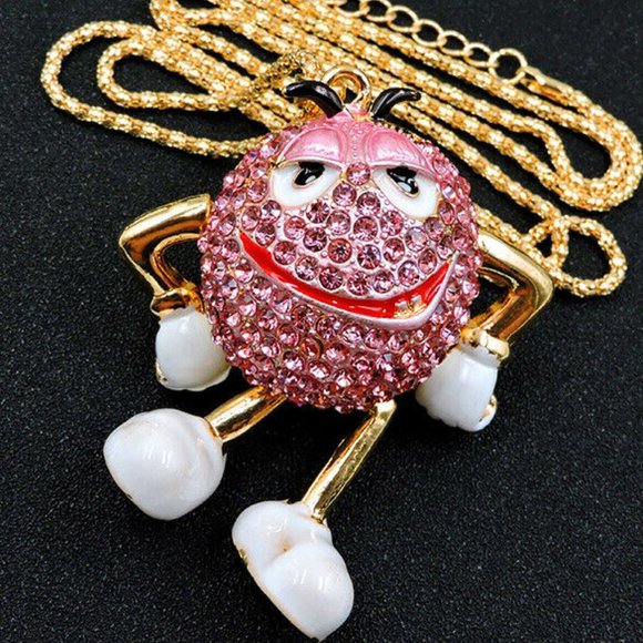 Cute Pink Crystal CANDY mm Necklace - Picture 2 of 2